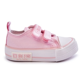 Tênis infantil de pano com velcro Big Star KK374077 rosa
