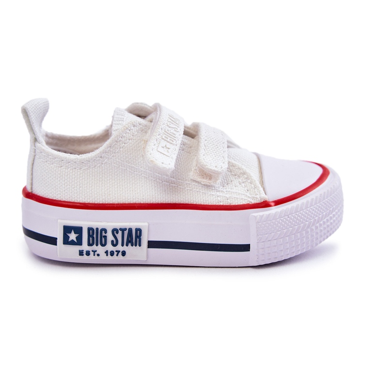 Tênis infantil de pano com velcro Big Star KK374079 branco