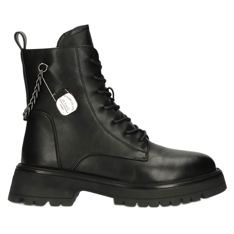 Botas femininas com um alfinete de segurança e Filippo DBT4059 Black Chain preto