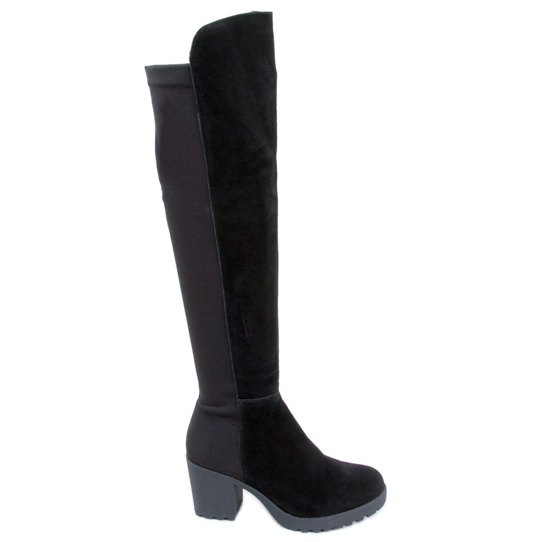 Botas de couro natural Niamh Black preto