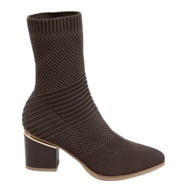 Bota de salto alto Tiara Brown marrom