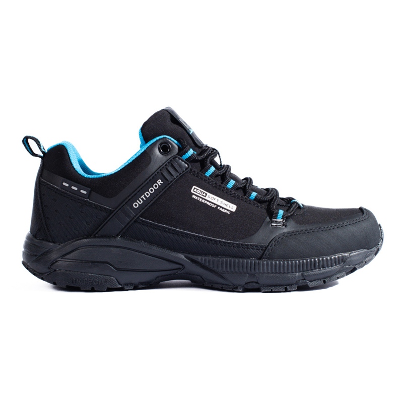 Sapatos de trekking ao ar livre de mulher DK preto e azul