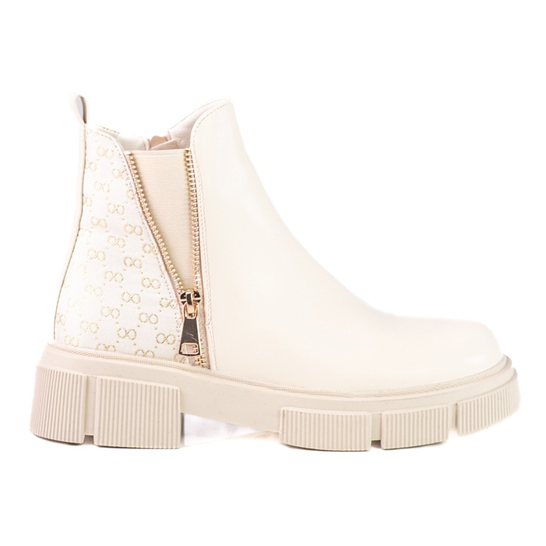 Botas Chelsea bege de senhora na plataforma Shelovet