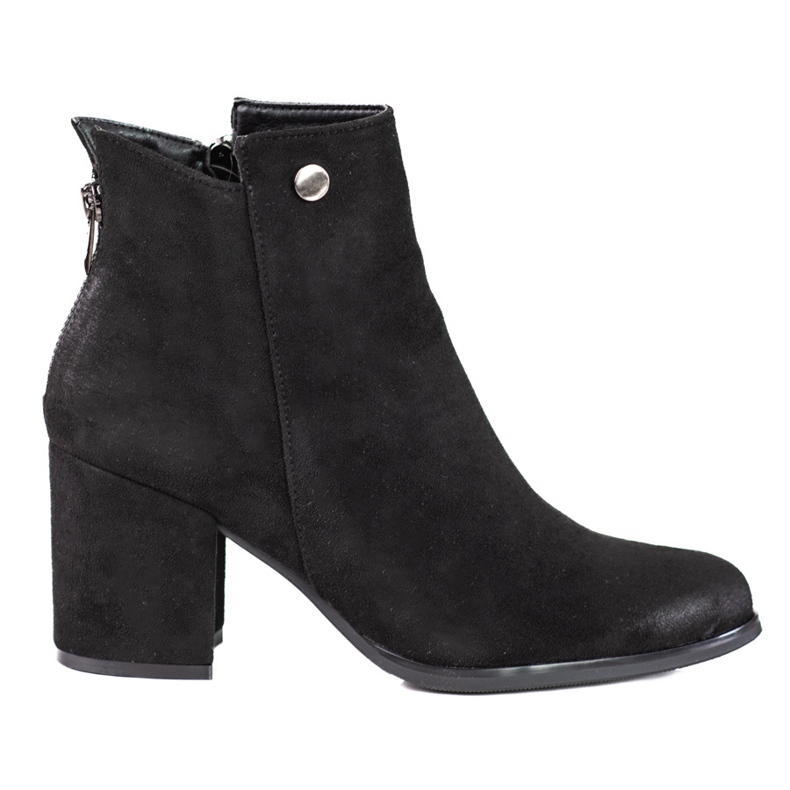 Botas de mulher Shelovet pretas com fecho decorativo atrás preto