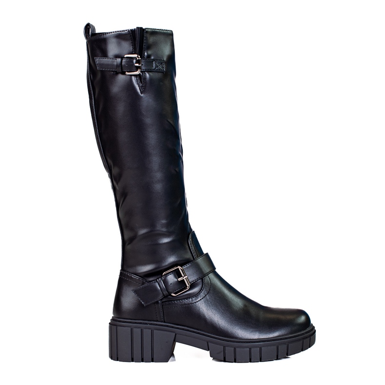 Botas Shelovet de mulher com sola grossa preto