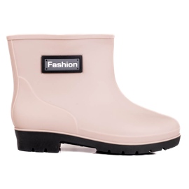 Botas de chuva de mulher Shelovet bege baixo marrom