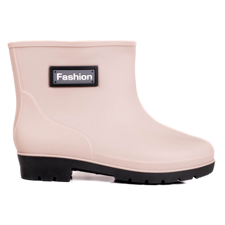 Botas de chuva de mulher Shelovet bege baixo castanho