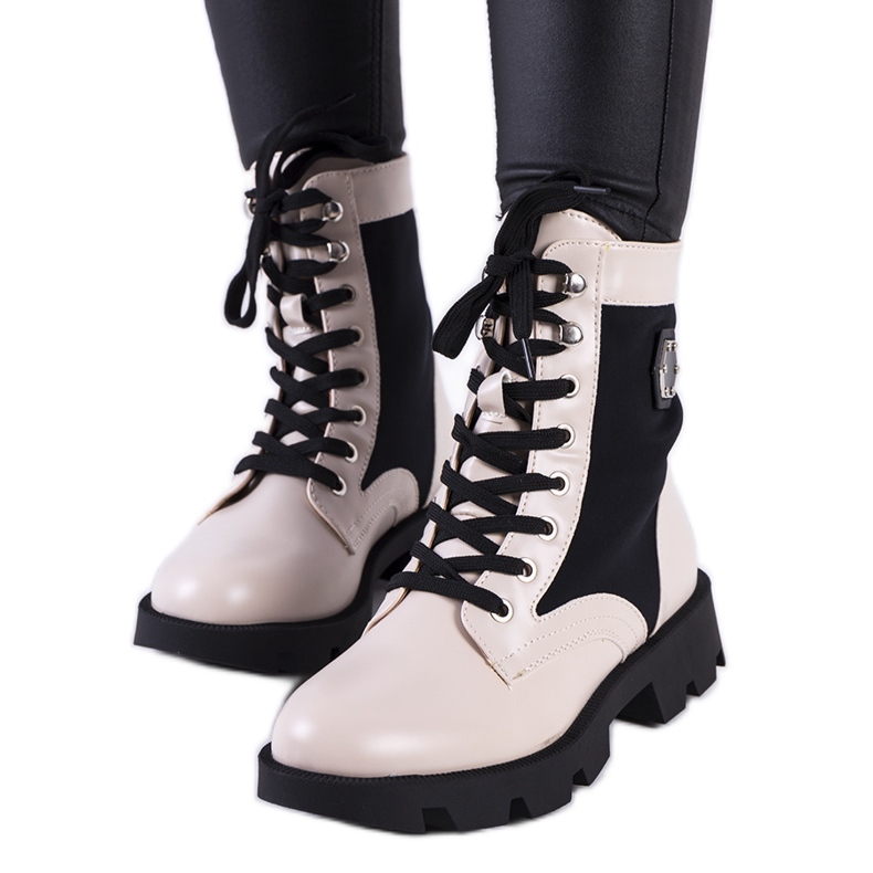 Botas bege da Keld preto