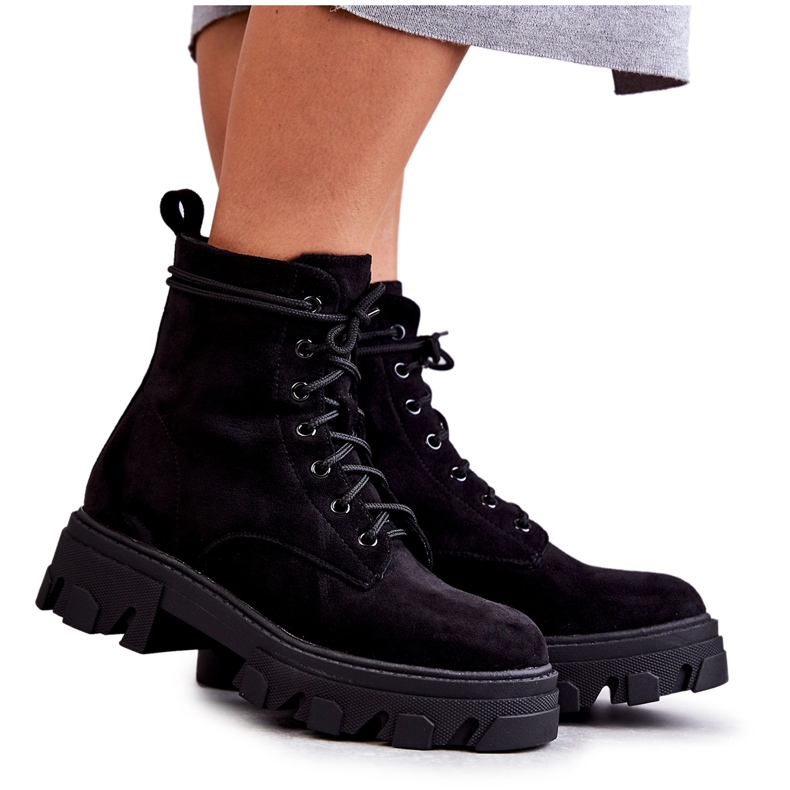 PG1 Botas quentes de camurça Trabalhadores Darvin Preto