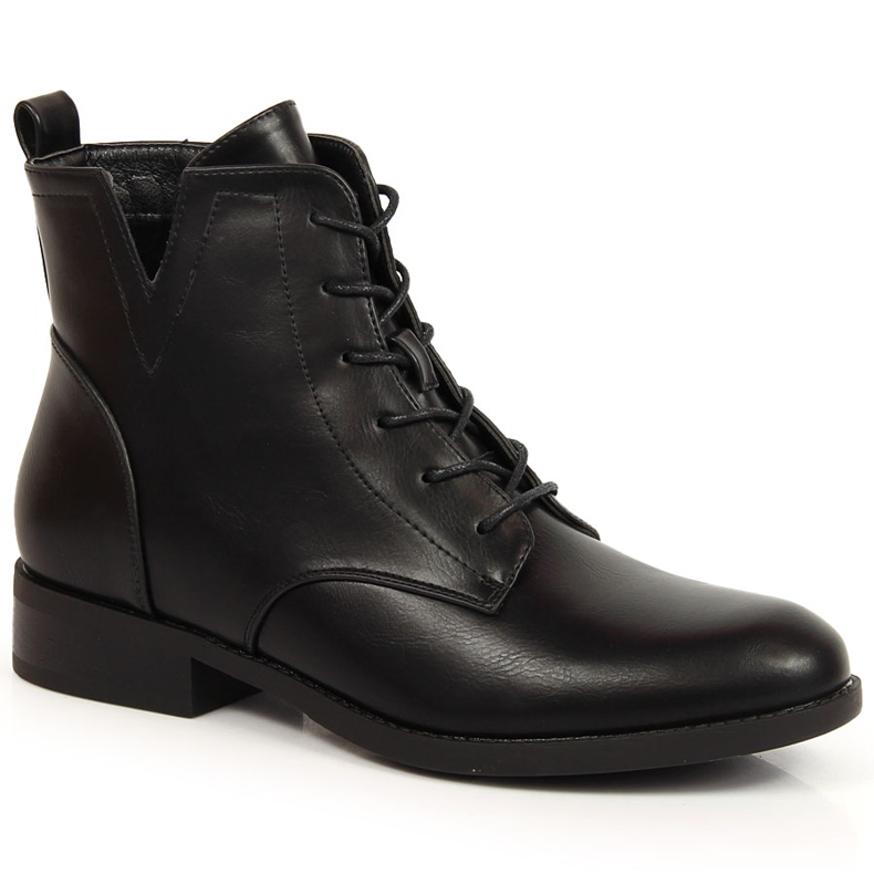 S.Barski Botas pretas com cadarço e zíper S. Barski preto