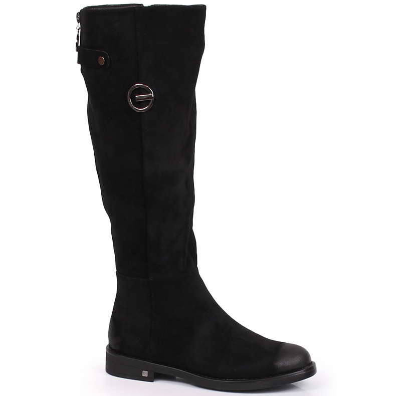 Botas pretas de mulher botas de coxa Potocki preto Botas pretas de mulher botas de coxa Potocki preto
