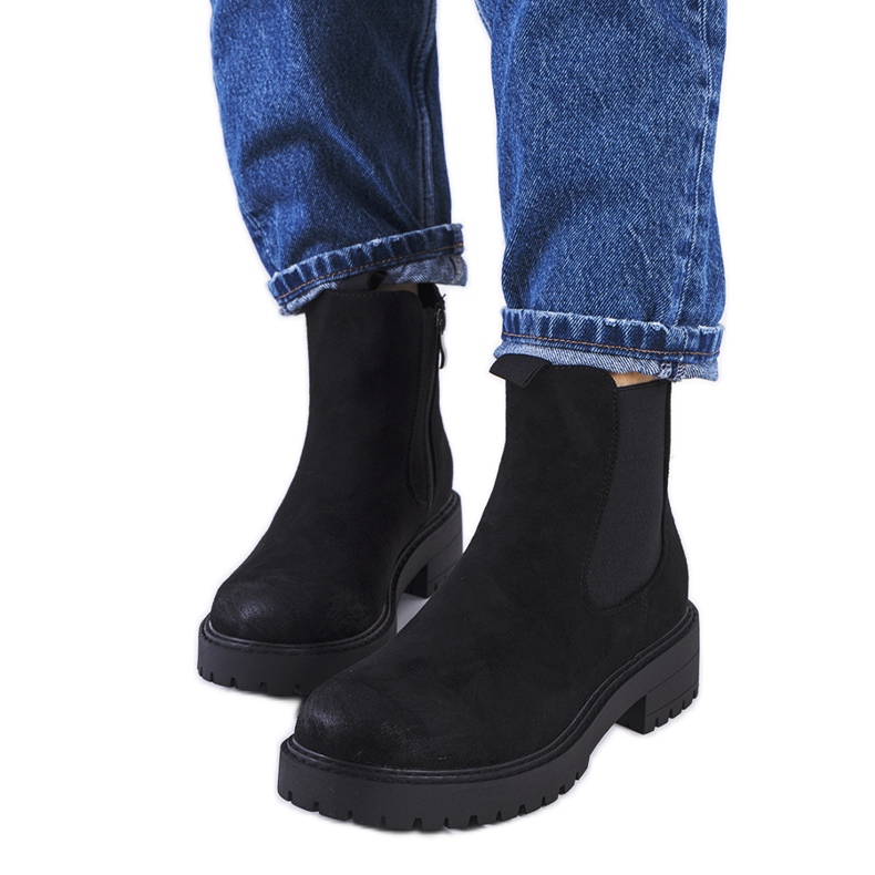 Bota preta de camurça ecológica, Ecrin. preto