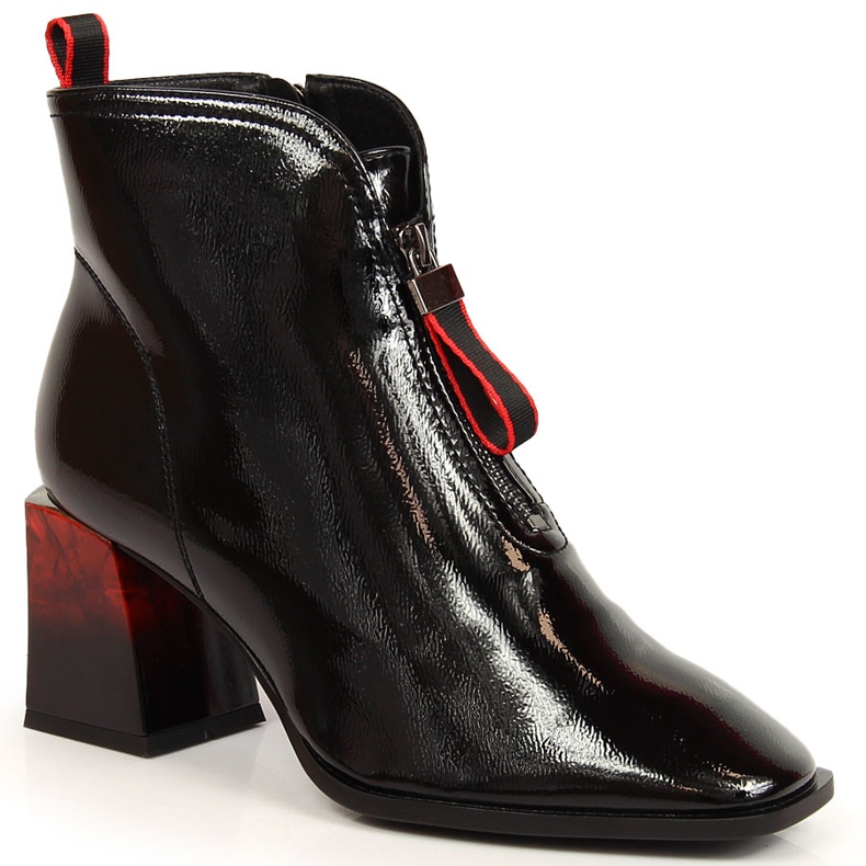 S.Barski Botas lacadas isolantes de mulher com salto decorativo S. Bararski OLI183 preto