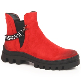 Botins de camurça de mulher com plataforma Potocki vermelha vermelho