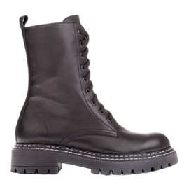 Marco Shoes Botas com cadarço com bainha inferior preto