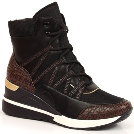 Botas pretas na cunha Potocki W WOL101A preta marrom preto