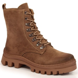 Trabalhadores, botas de caminhada de camurça Potocki W WOL104B marrom castanho