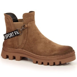 Botas Chelsea em camurça com plataforma Potocki W WOL105C castanha marrom