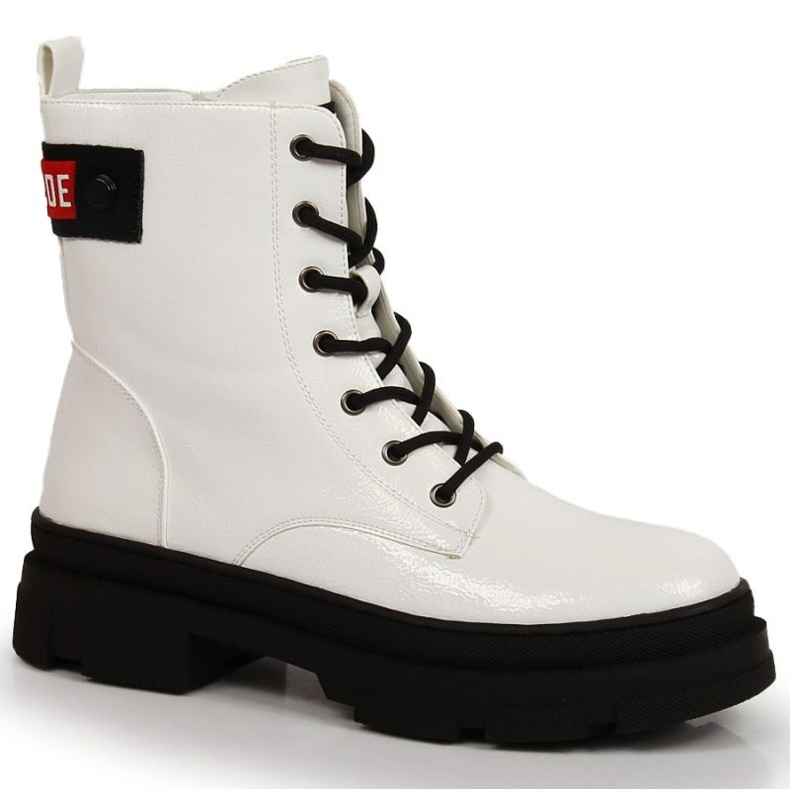S.Barski Botas lacadas S. Barski W OLI179B branco preto