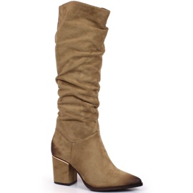 Oficial botas no poste Potocki W WOL109B bege Oficial botas no poste Potocki W WOL109B bege