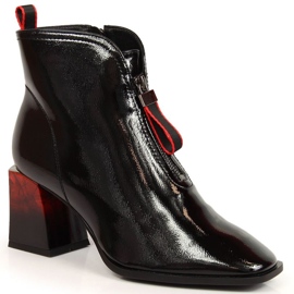 S.Barski Botas lacadas quentes com salto decorativo S. Bararski W OLI183 preto