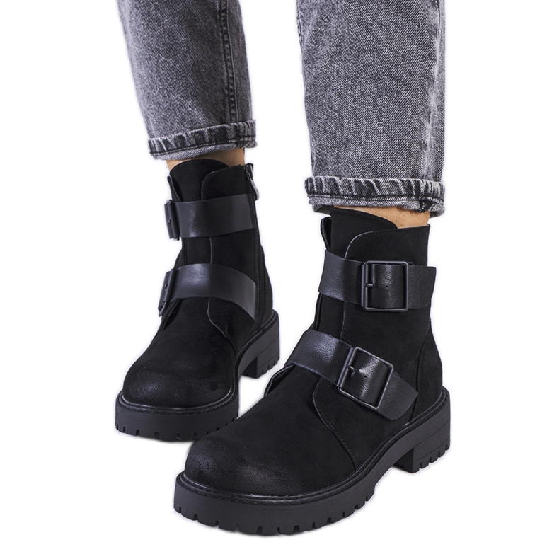 Bota preta de camurça preta, Leurbost. preto