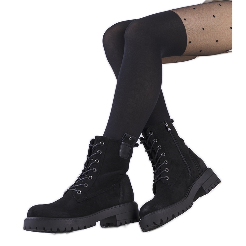 Bota preta de camurça ecológica Wellspring preto