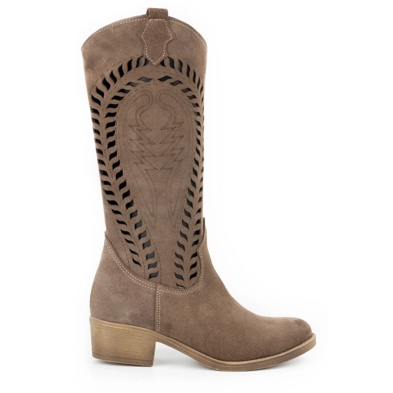 Olivier Botas de mulher em pele vazada Carla castanho