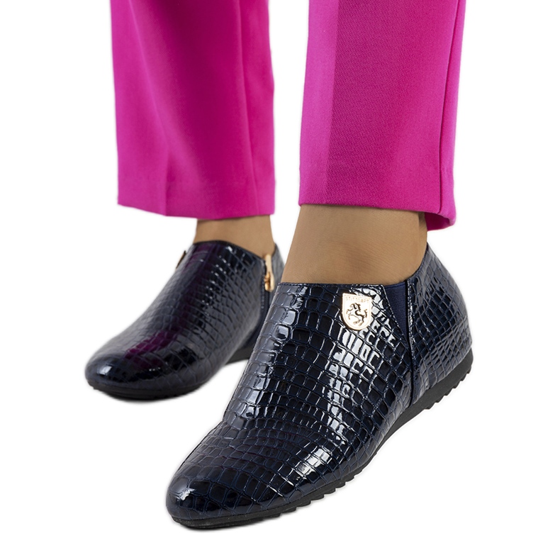 Tênis Nelec lacado azul marinho