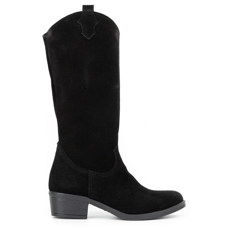 Olivier Botas de pele de mulher Julia pretas preto