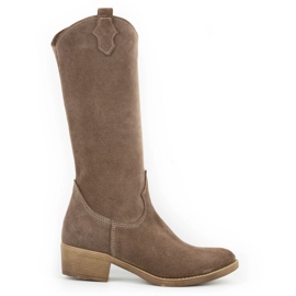 Olivier Botas de pele de mulher Julia castanho marrom