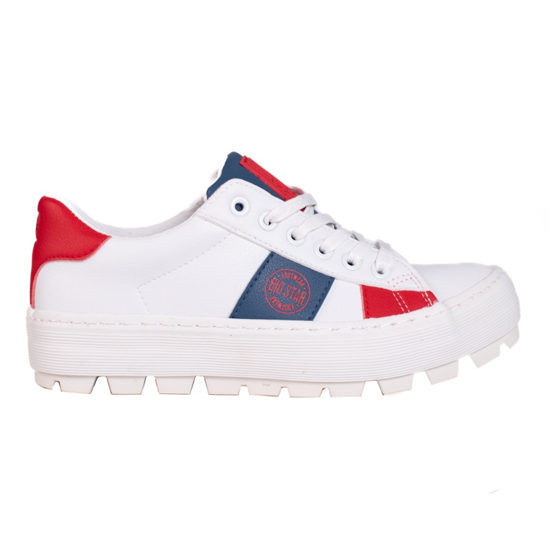 Tênis feminino Big Star KK274041 branco vermelho azul marinho