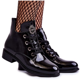 S.Barski Botas Lacadas Pretas com Laço Quente Enrica preto S.Barski Botas Lacadas Pretas com Laço Quente Enrica preto