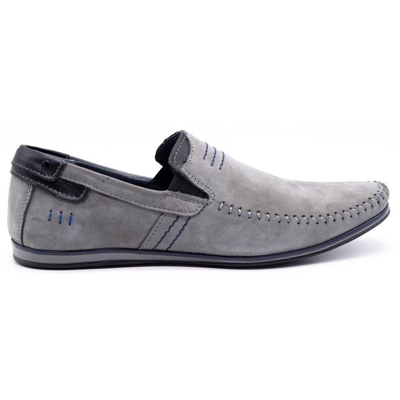 KOMODO Mocassins de couro masculino 876 cinza