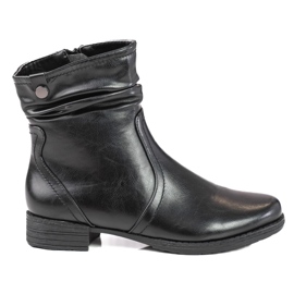 Botas femininas clássicas com cabedal Shelovet com babados preto