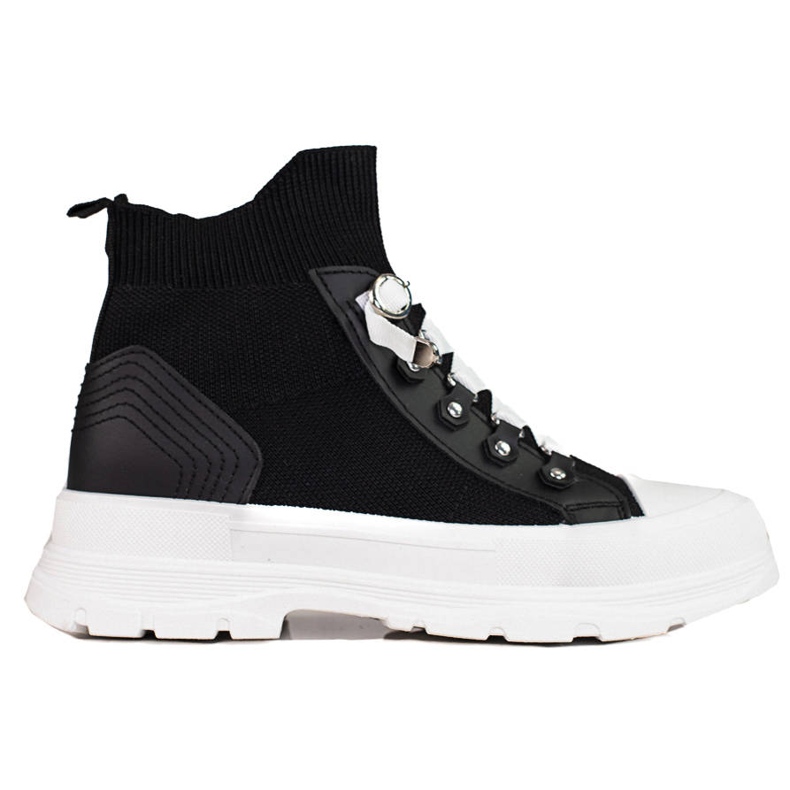 Sapatilhas pretas de mulher com cano alto Shelovet preto