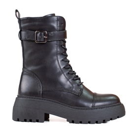 Bolsas femininas pretas altas com cadarço Shelovet preto