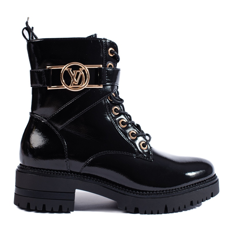 W. Potocki Malas femininas Potocki pretas lacadas preto