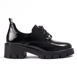 W. Potocki Sapatos femininos lacados com atacadores Potocki preto