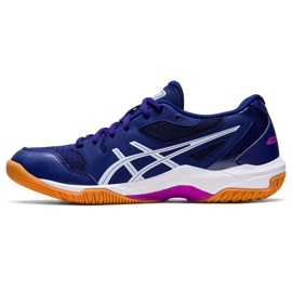Sapatilhas de voleibol Asics Gel-Rocket 10 W 1072A056 405 azul-marinho azul e azul marinho