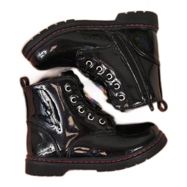 Botas pretas Miss❤E para meninas isoladas com lã de ovelha preto