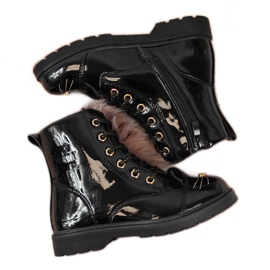 Botas isoladas Miss❤E pretas com orelhas para menina preto