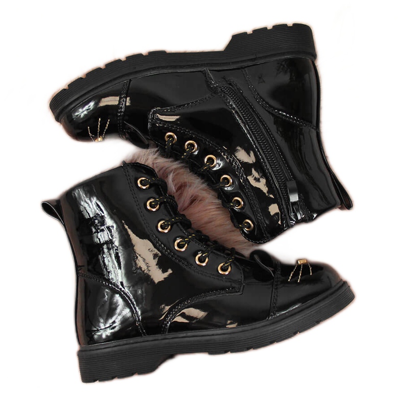 Botas isoladas Miss❤E pretas com orelhas para menina preto