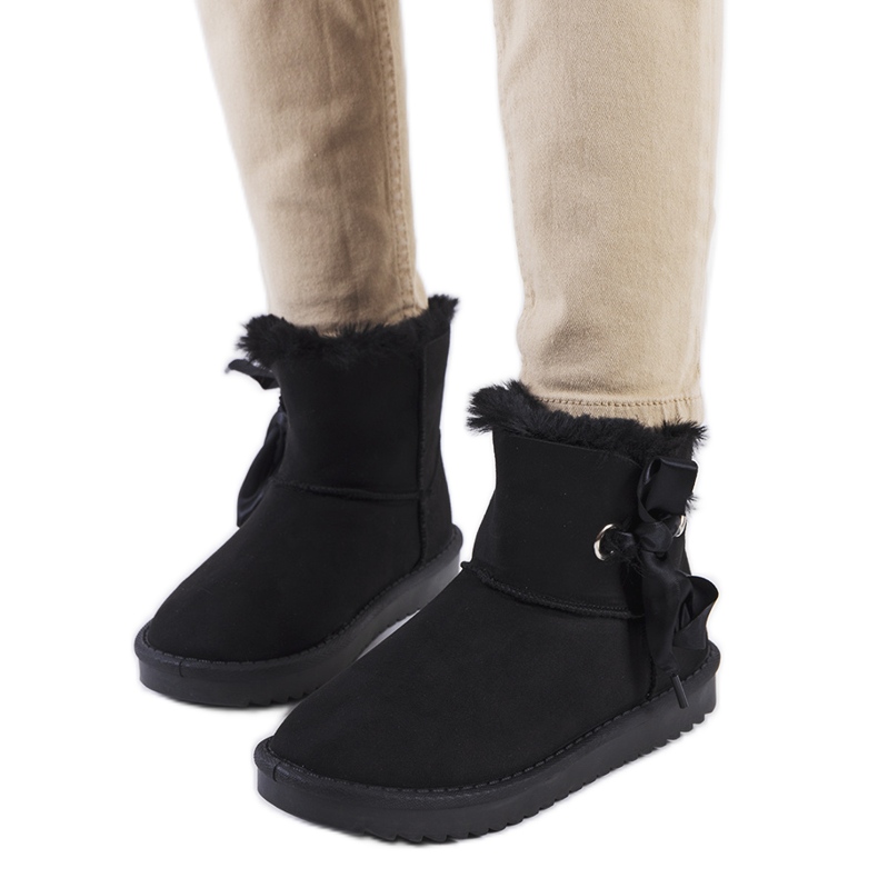 Botas de neve pretas com laço Lachance preto Botas de neve pretas com laço Lachance preto
