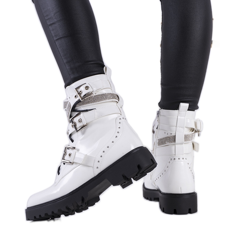 Botas brancas com zircônias Tucker branco