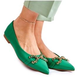 WS1 Bailarinas femininas em Spitz com decoração verde Carlos