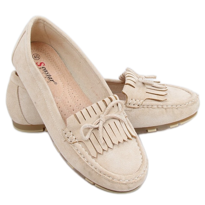 BM Mocassins femininos Stacie Beige bege