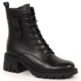 Botas quentes de mulher pretas Filippo no poste e plataforma preto