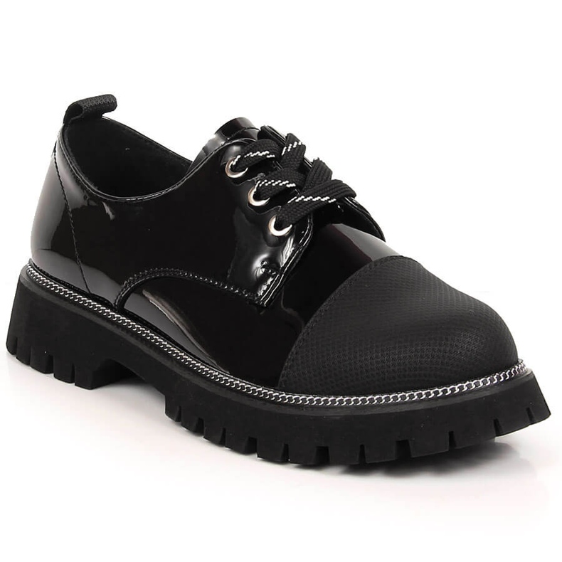 Sapatos femininos em couro lacado preto Artiker