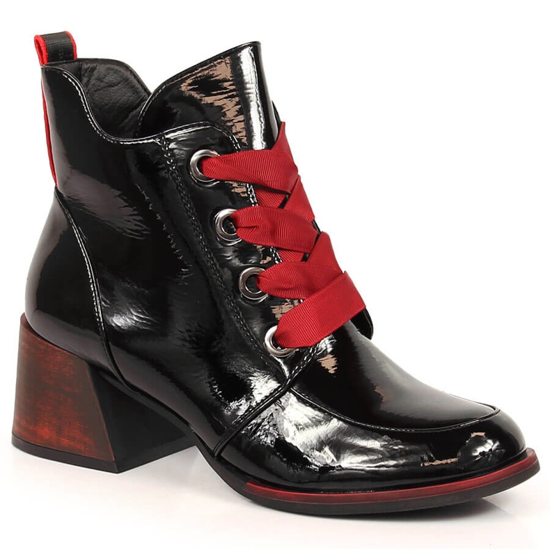 Botas femininas isolantes envernizadas pretas Vinceza JAN147A preto